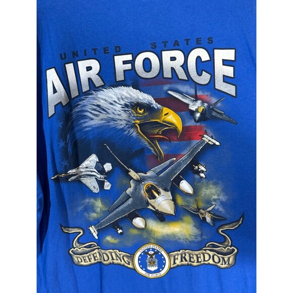 Vintage USAF United States Air Force Defending Freedom Bayside Shirt XXL USA - Picture 10 of 10